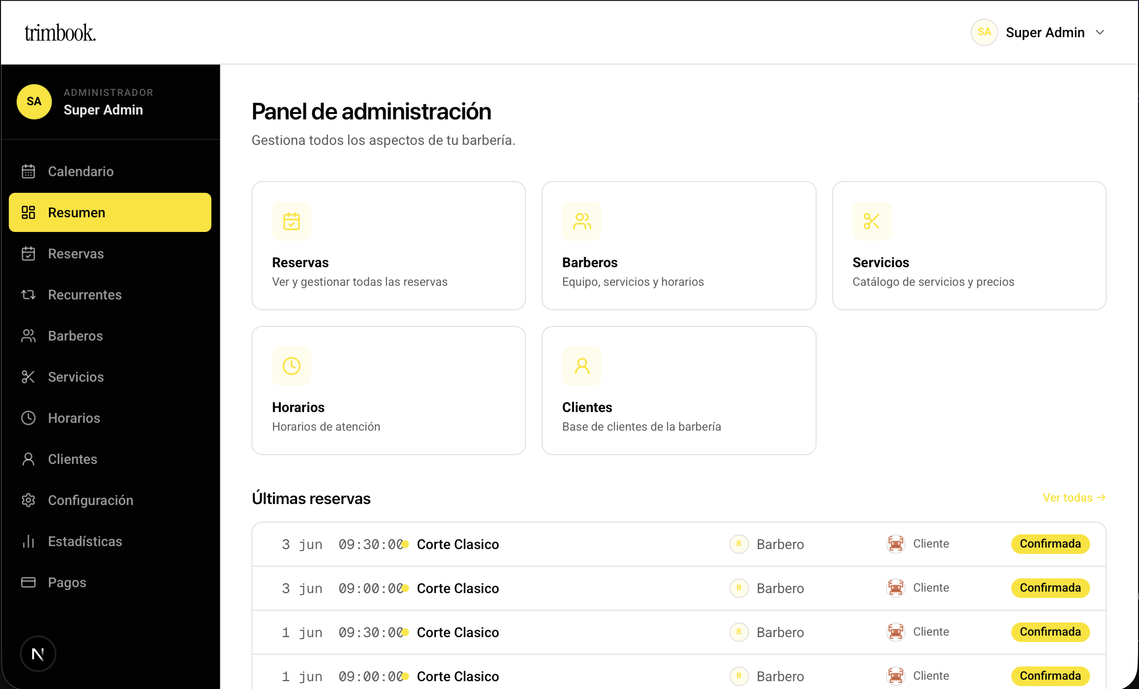 Dashboard de estadísticas